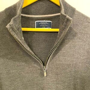 Merino Quarter Zip Sweater - Grey